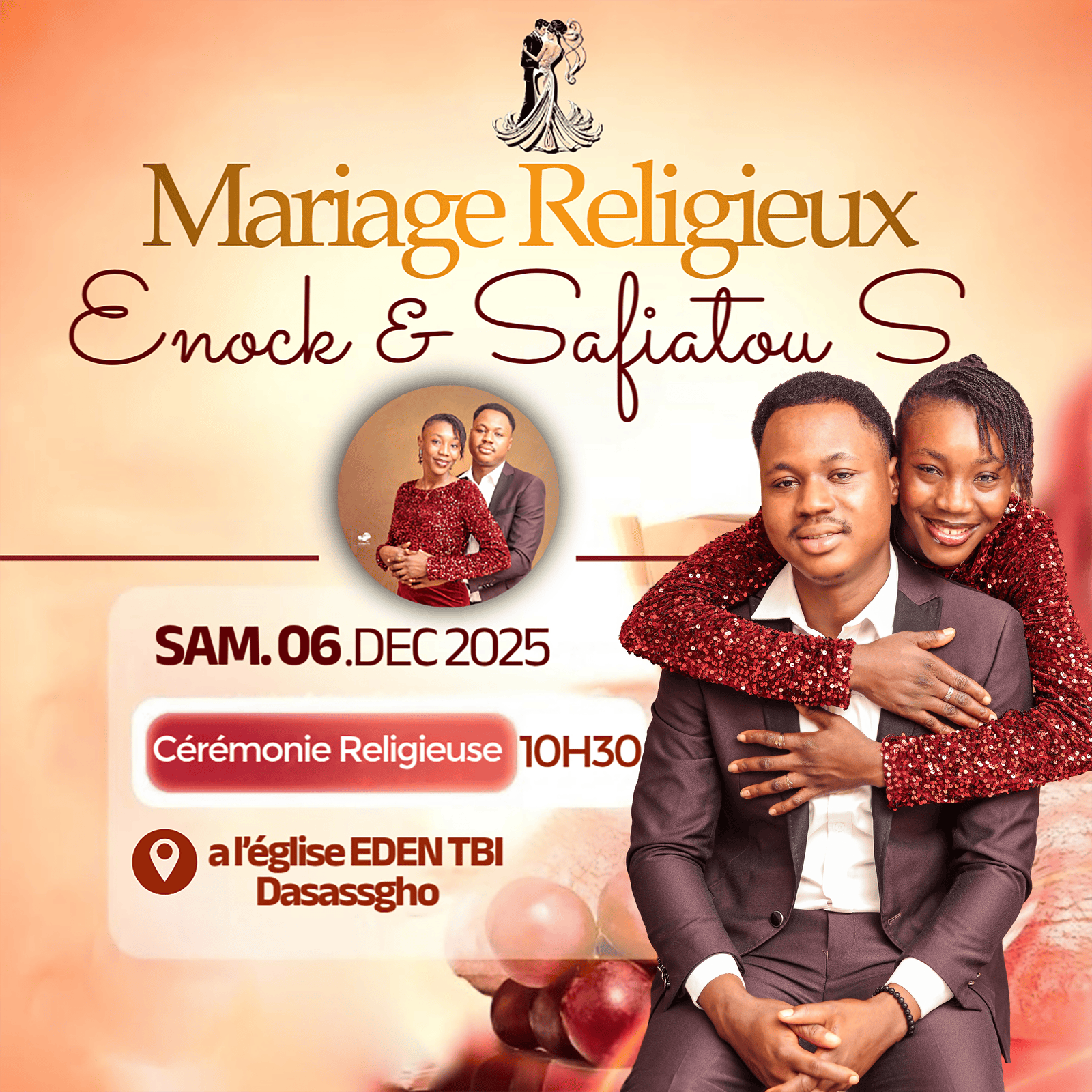 Creation graphique pour Carte de Mariage par Golden Design