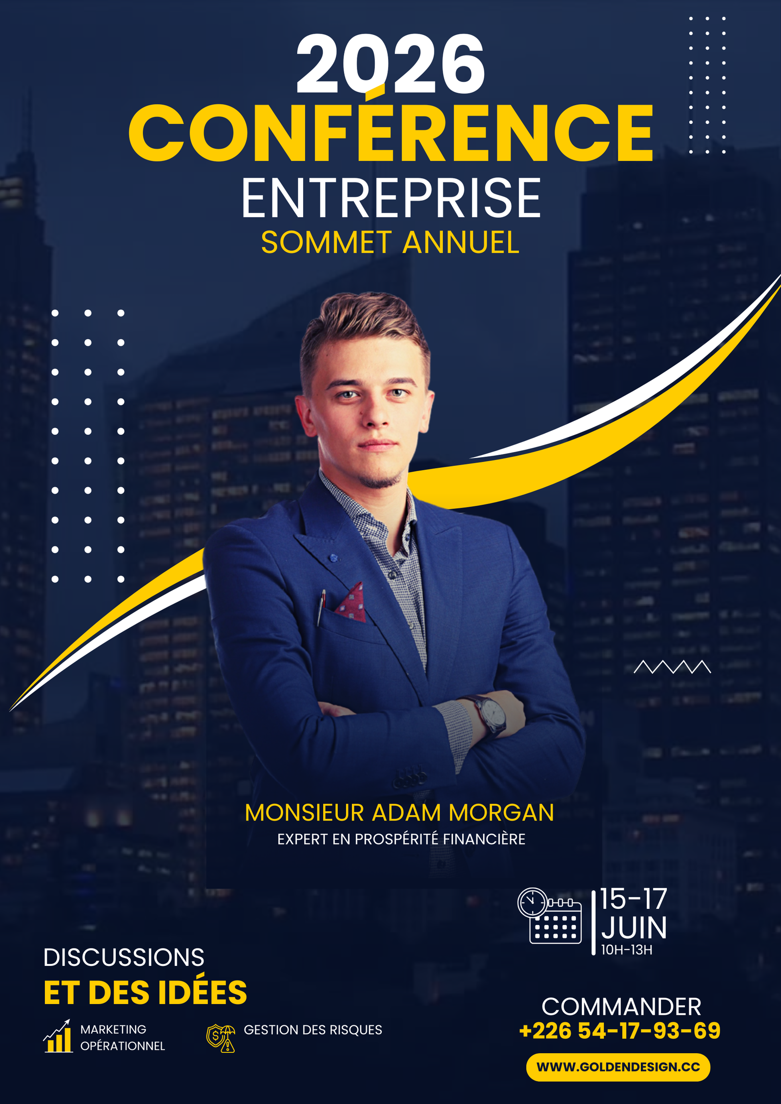 Creation graphique pour Affiche Événementielle : "Sommet Visionnaire" par Golden Design