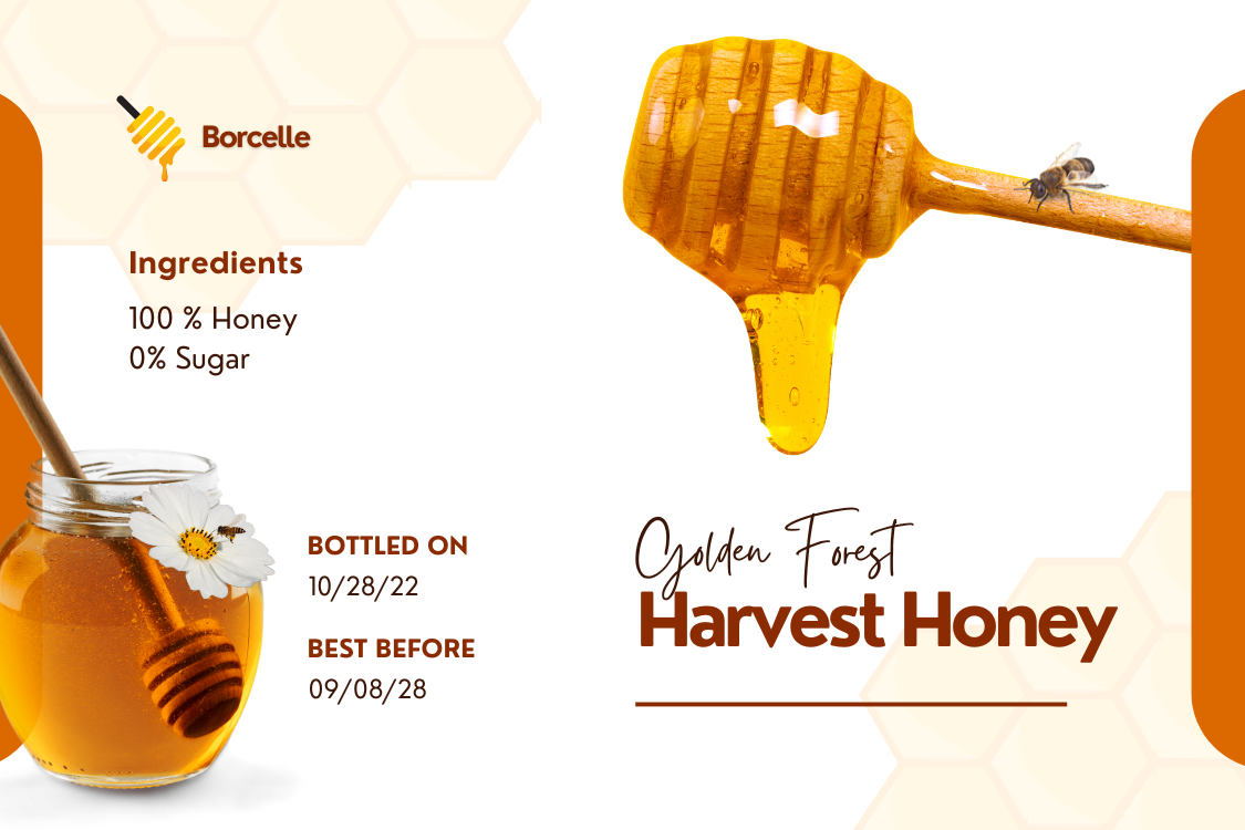 Creation graphique pour Étiquette de Produit : "Or de la Forêt" par Golden Design