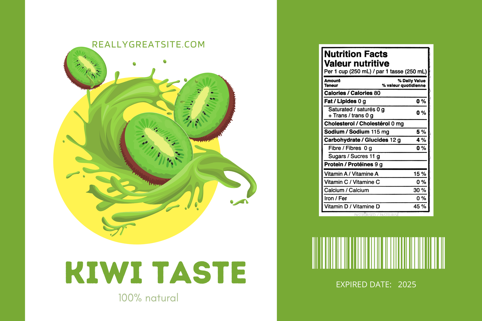 Étiquette de Boisson : "Éclat Naturel"