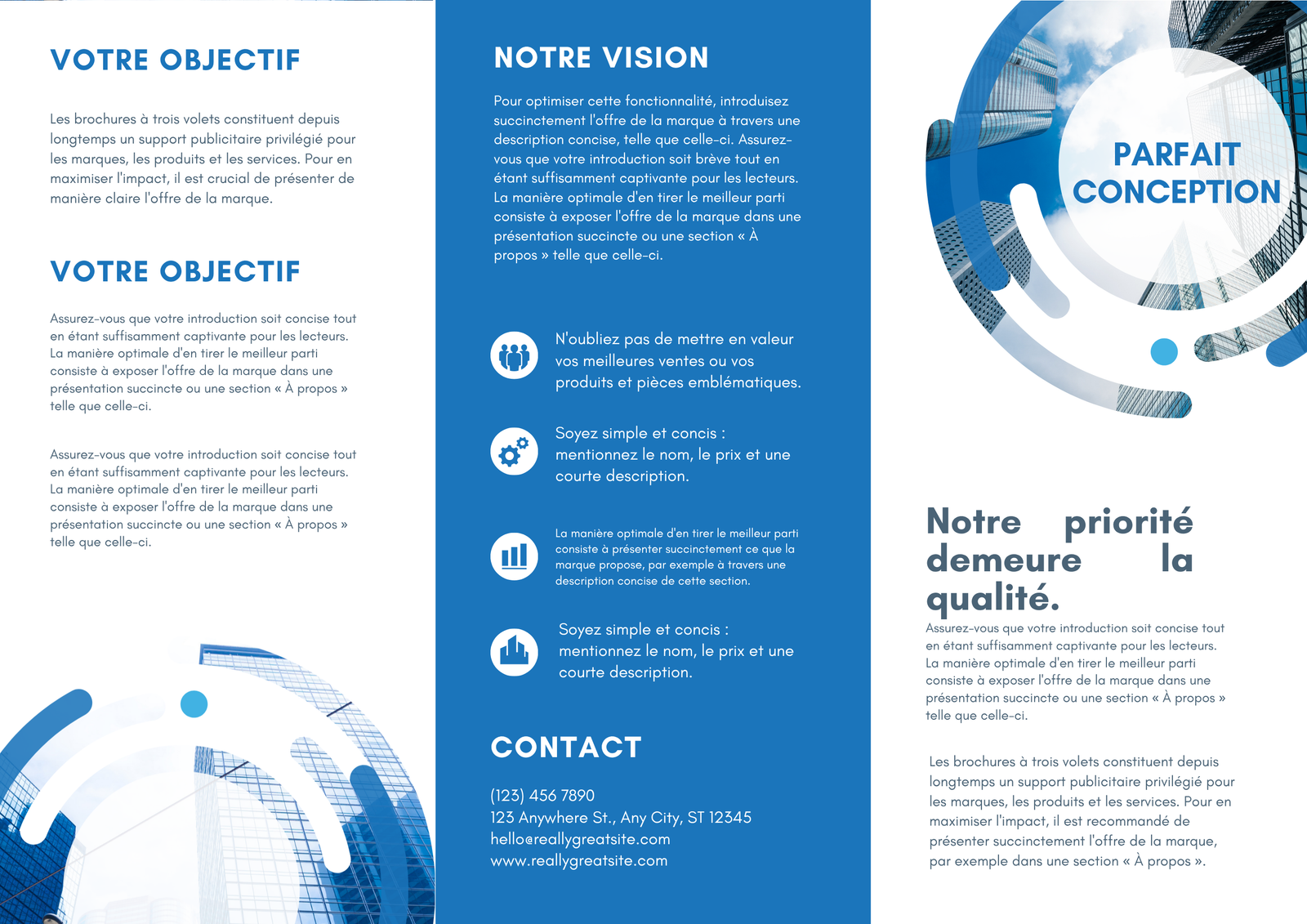 Creation graphique pour Dépliant Business : "Horizon Azur" (Recto/Verso) par Golden Design