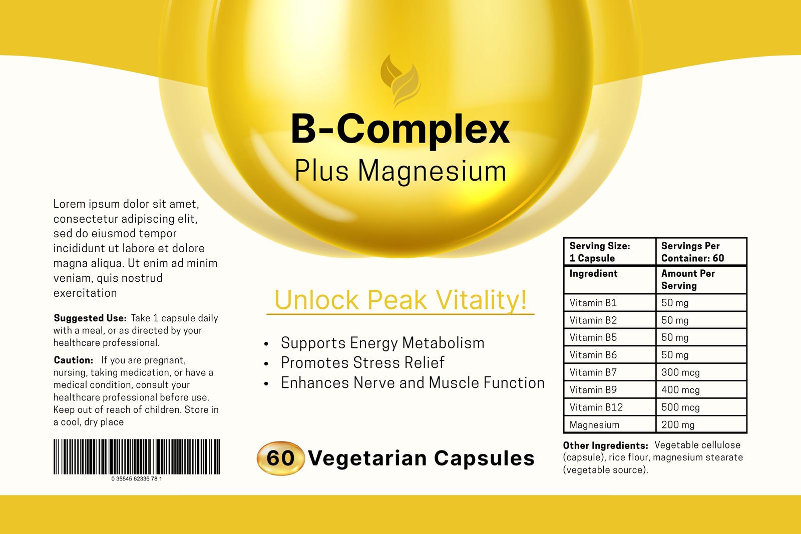 Étiquette de Produit : "Éclat Vital" (Complément Premium)